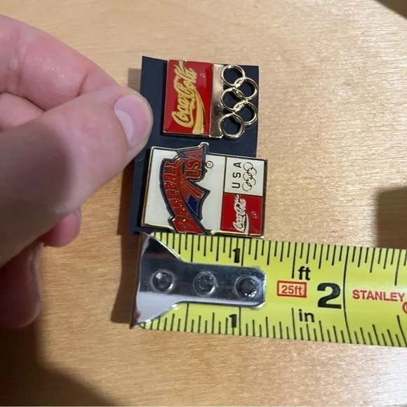 Lot Of 2 Vintage Baseball USA Team Olympic Coca Cola Lapel Pin Hat Pin - Picture 6 of 6